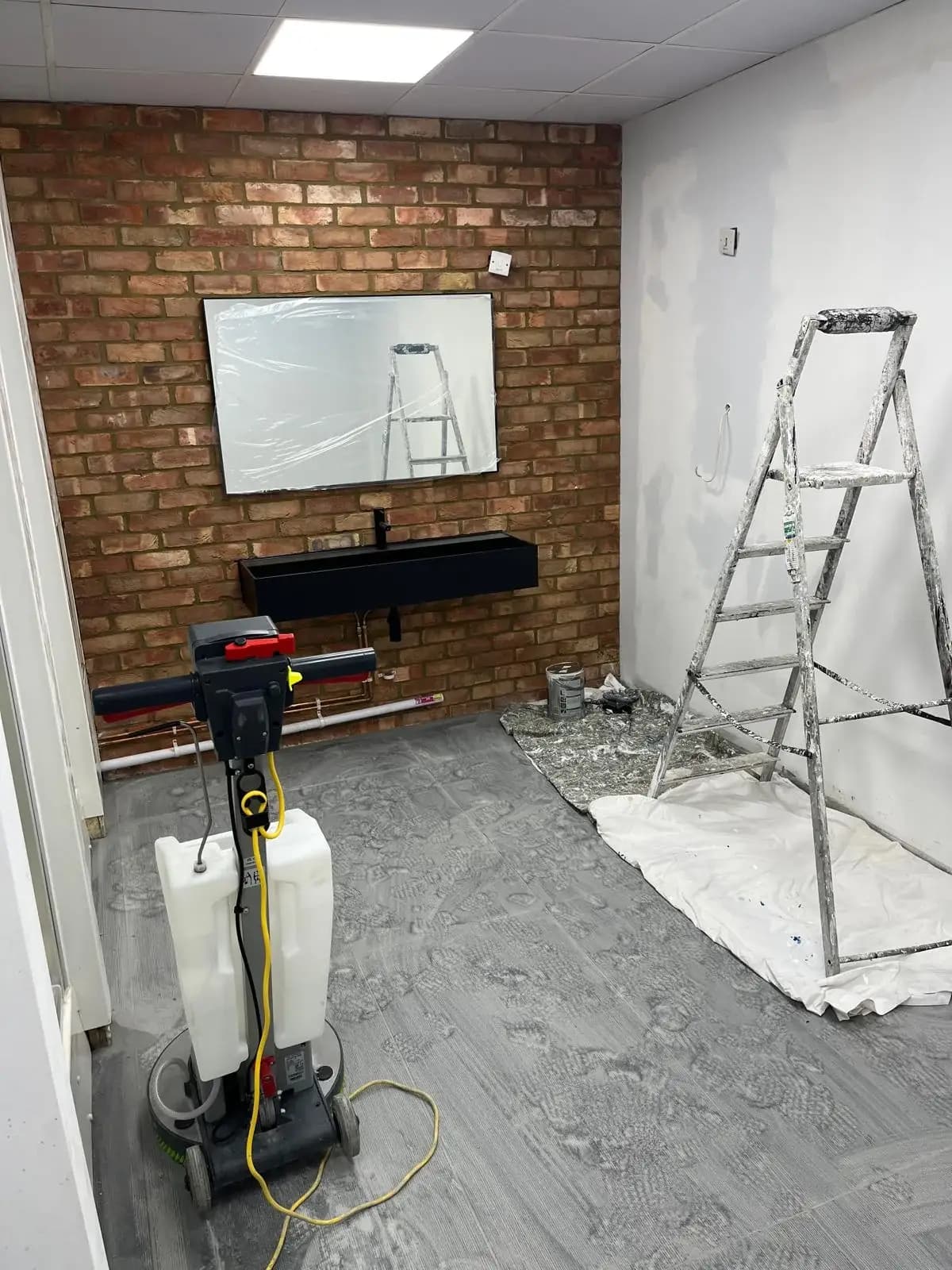 Bathroom fitting before replacement and repair