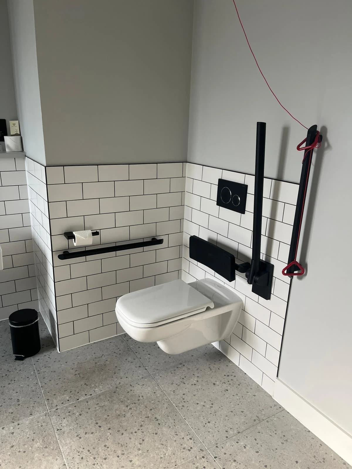 Bathroom toilet after maintenance and repair work