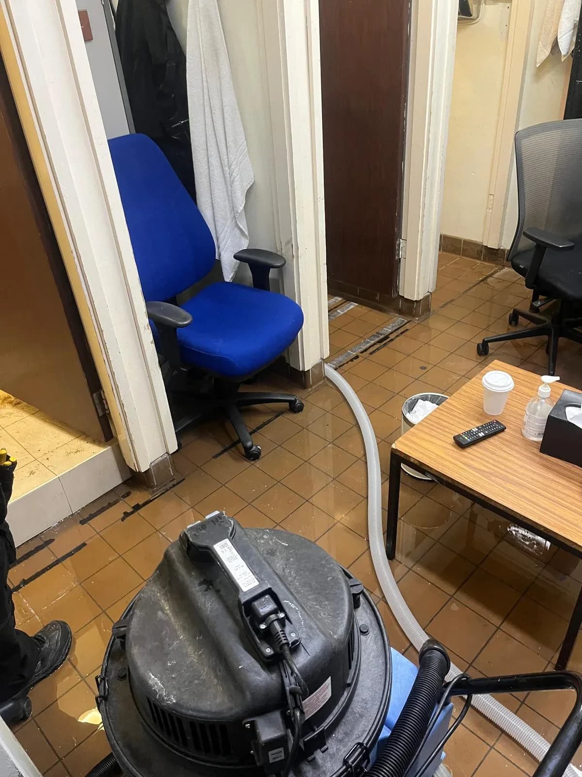 Flooding before emergency plumbing make-safe visit