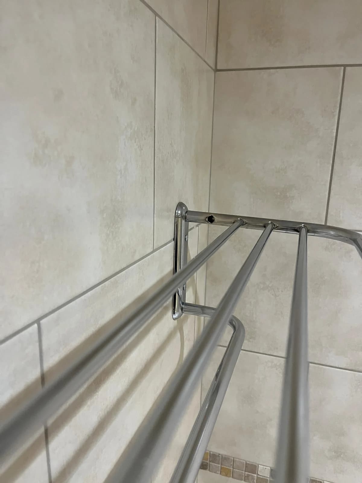 Close up of shower fitting installation