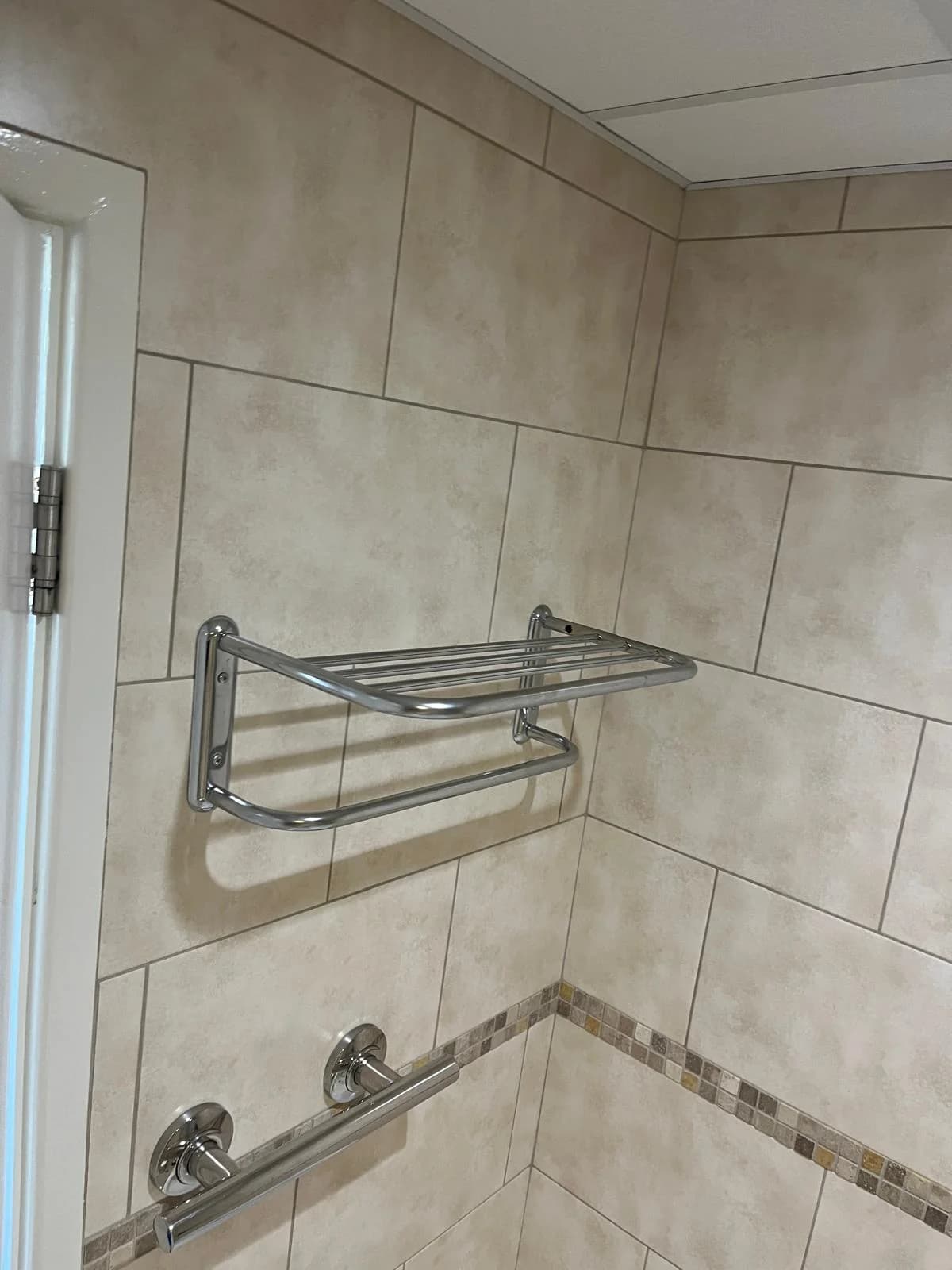 Shower rack and bathroom fitting installation