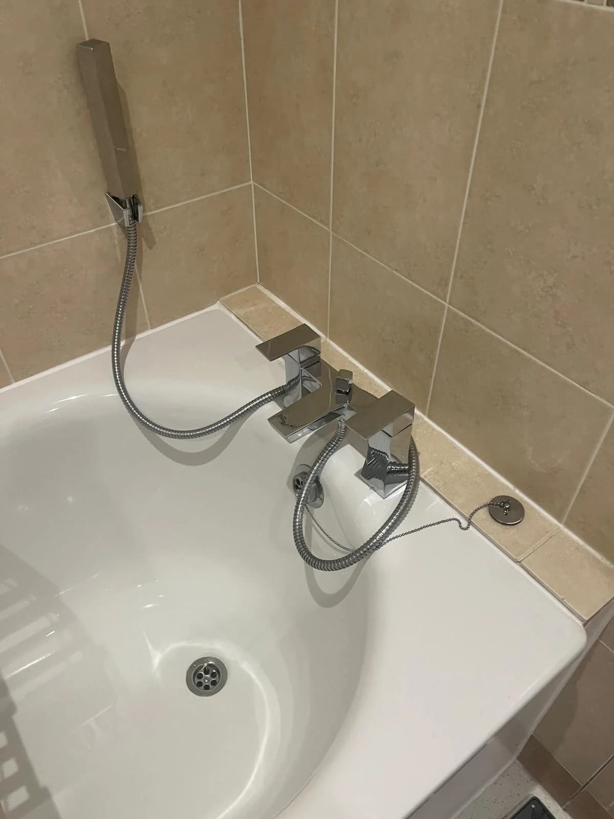 Sink installation plumbing work in progress