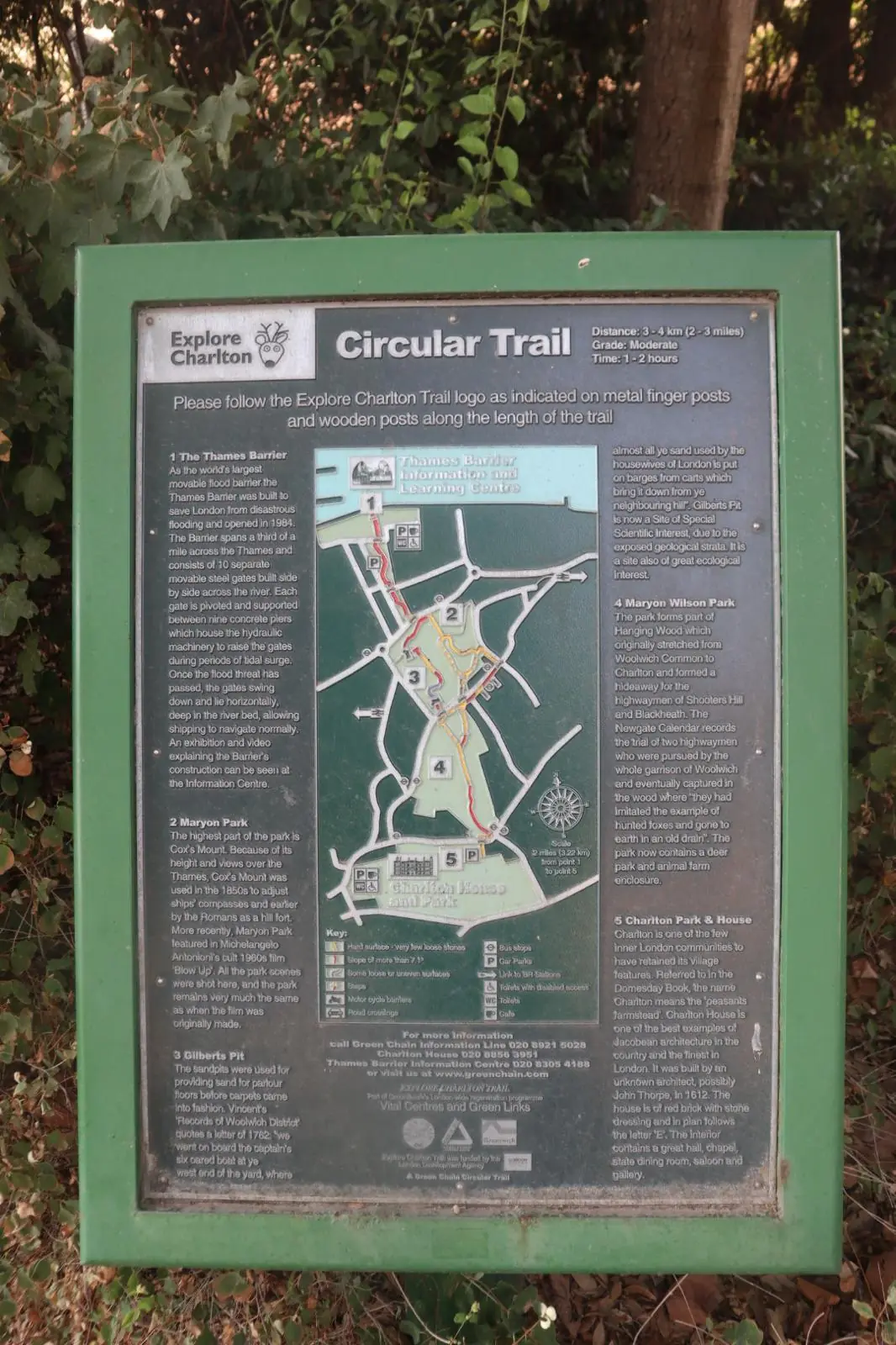 Charlton Circular Trail sign in the local streetscape