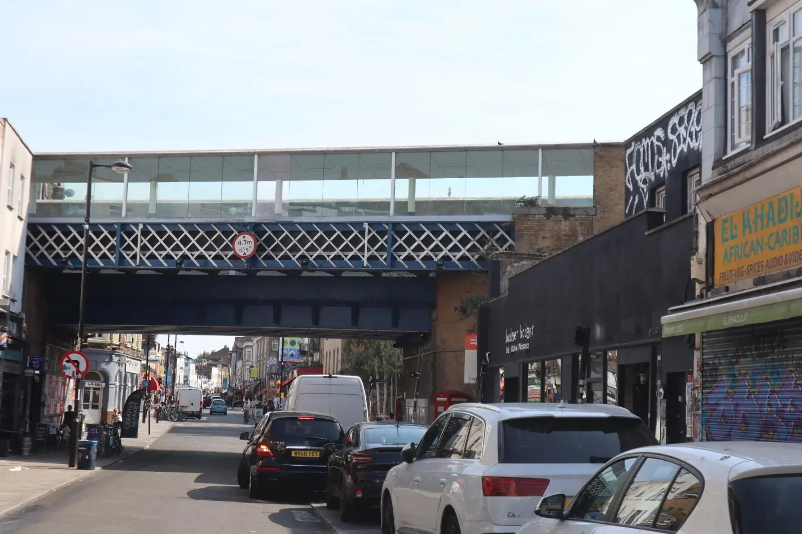 Shopfronts and street activity along Deptford High Street