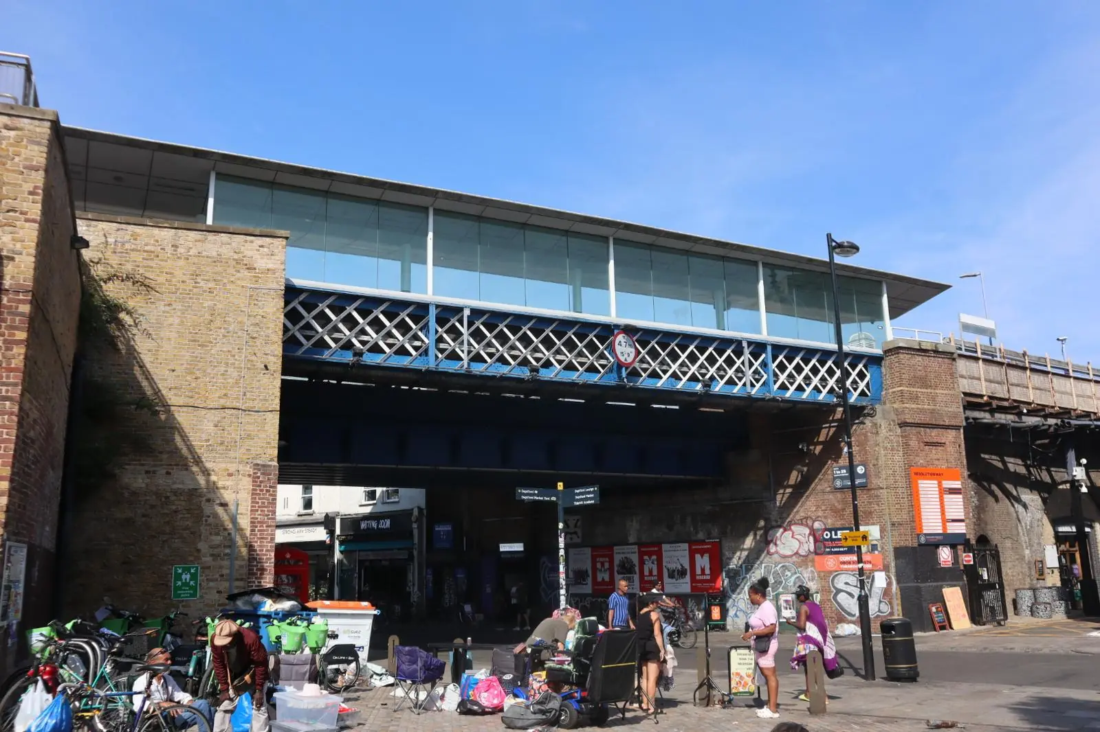 Lewisham railway station entrance and surrounding streets