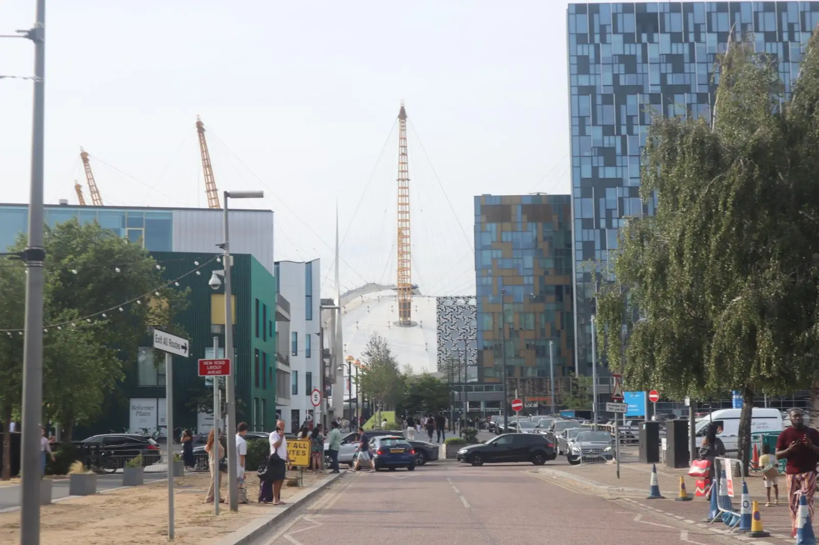 The O2 arena viewed from the modern Greenwich Peninsula