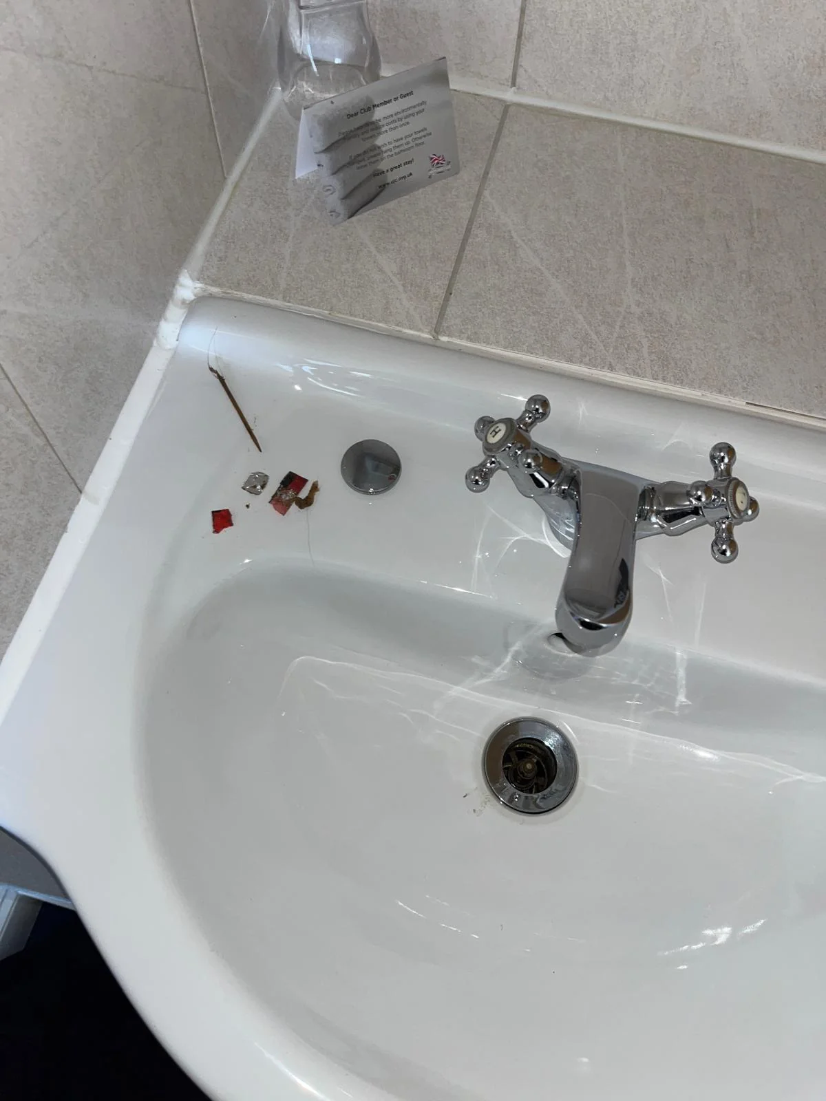 Basin after waste blockage clearance