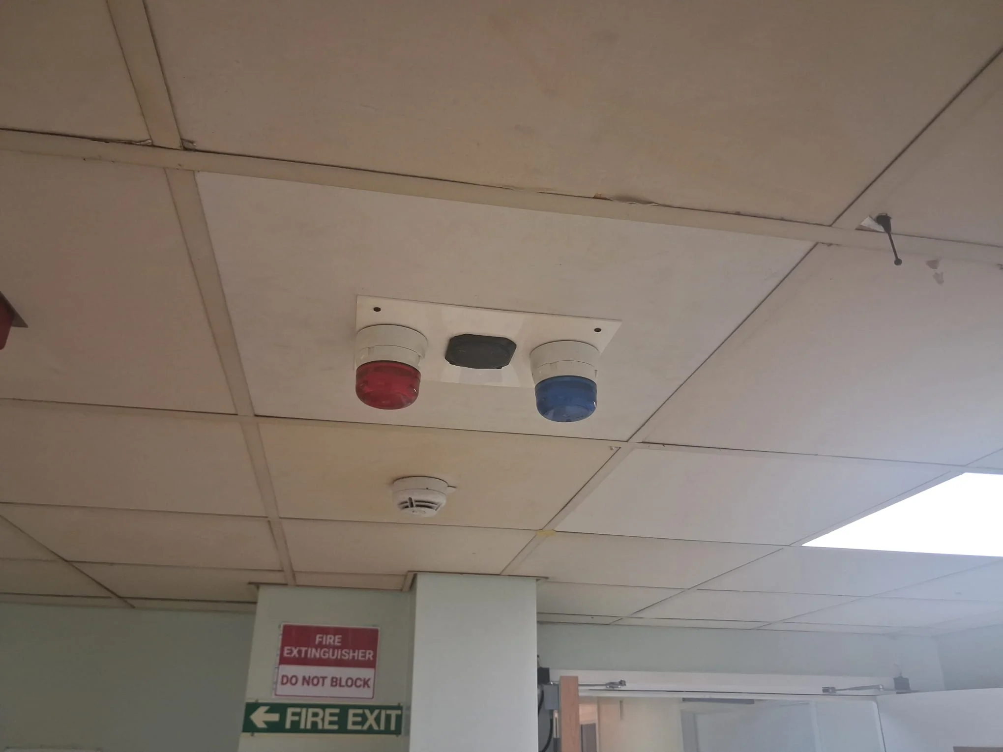 Fire alarm device opened during repair and testing