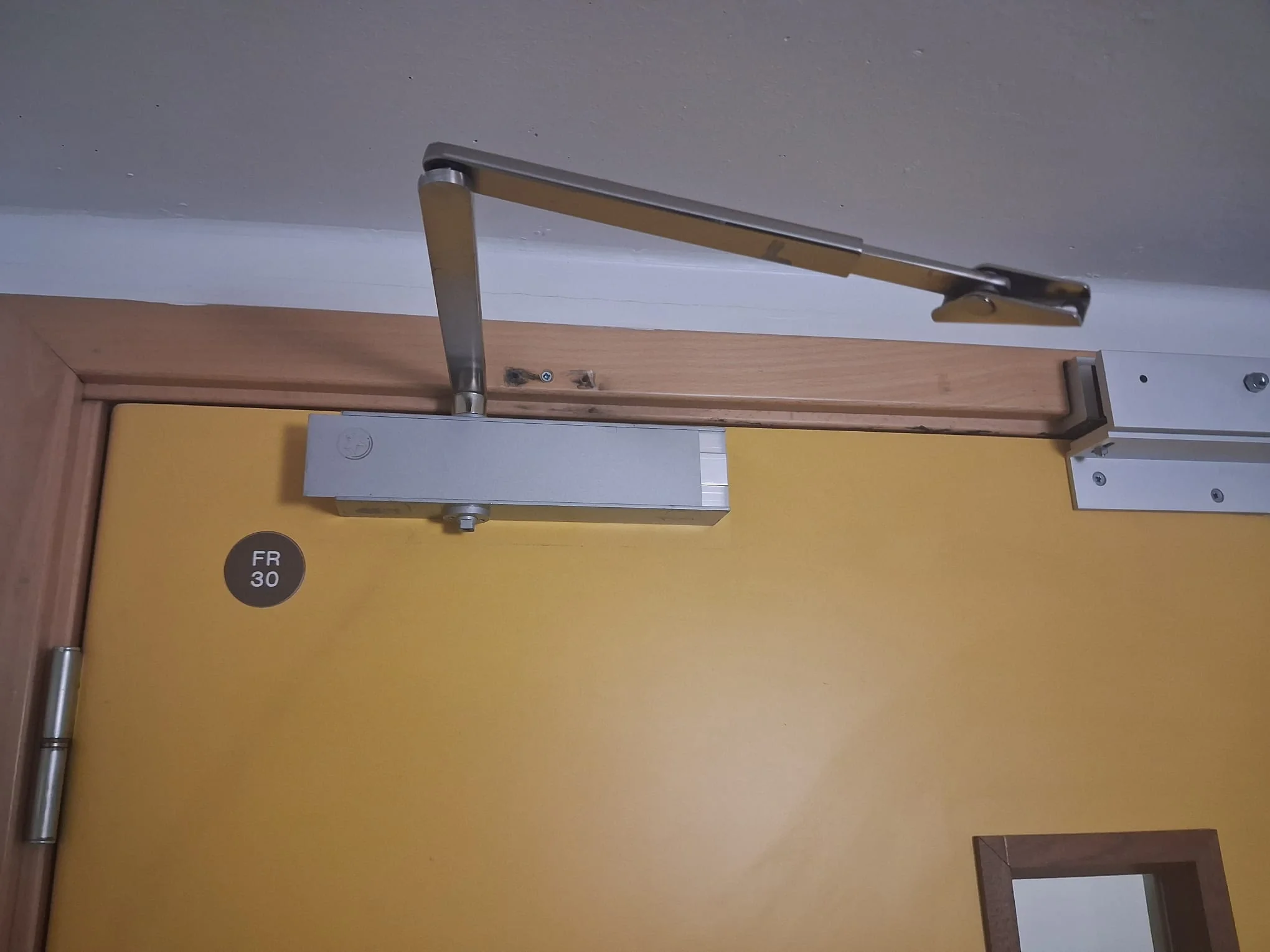 Internal door alignment checked before adjustment
