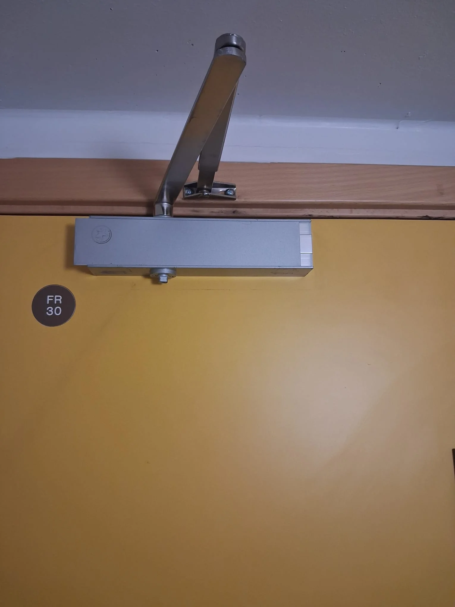 Internal door closer and ironmongery after repair