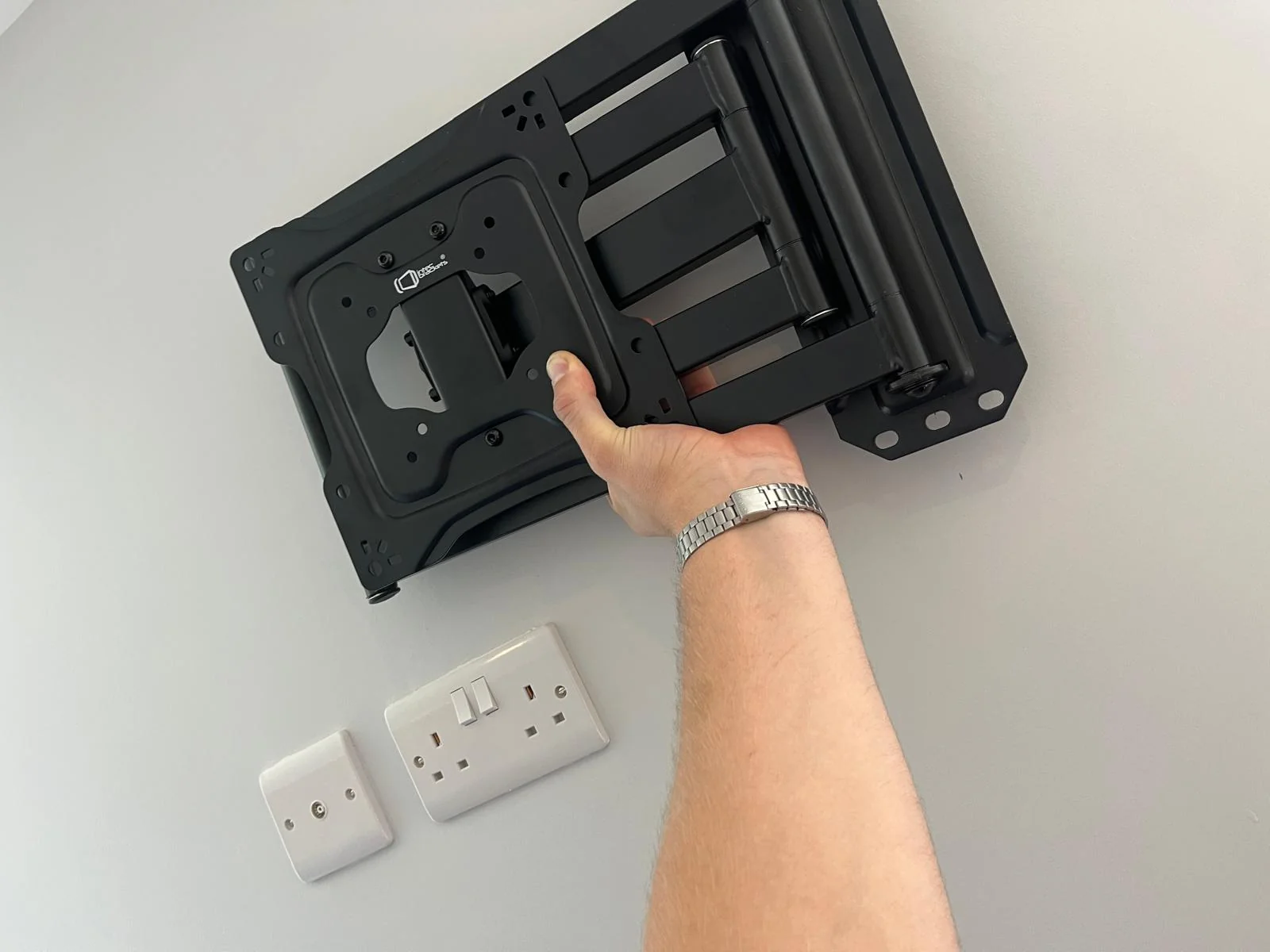 Wall and connection points before television mounting